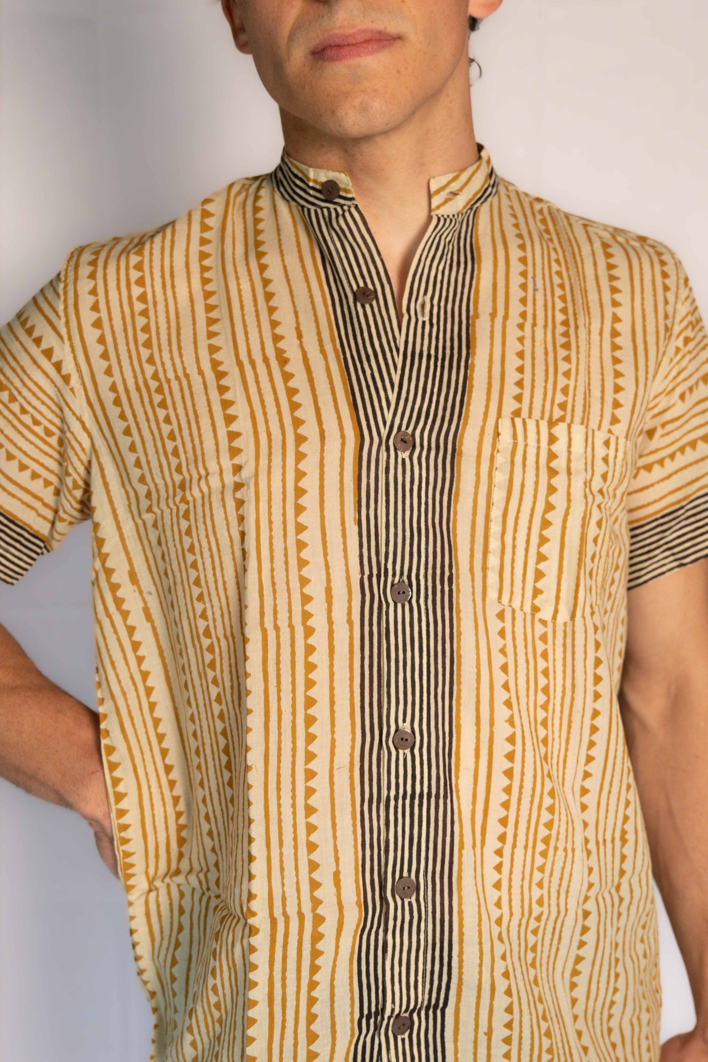 Block print cotton shirt