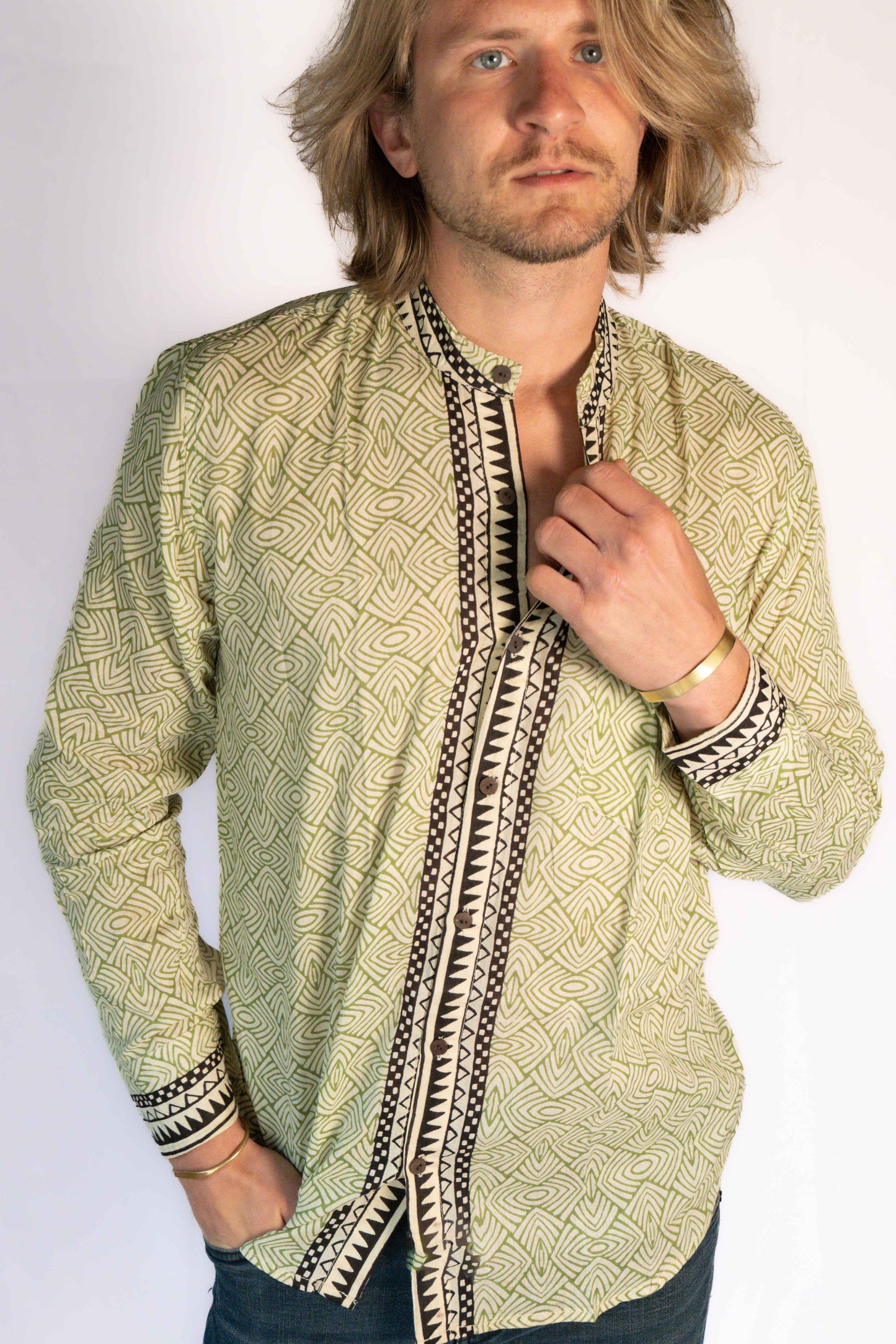 Block print cotton shirt
