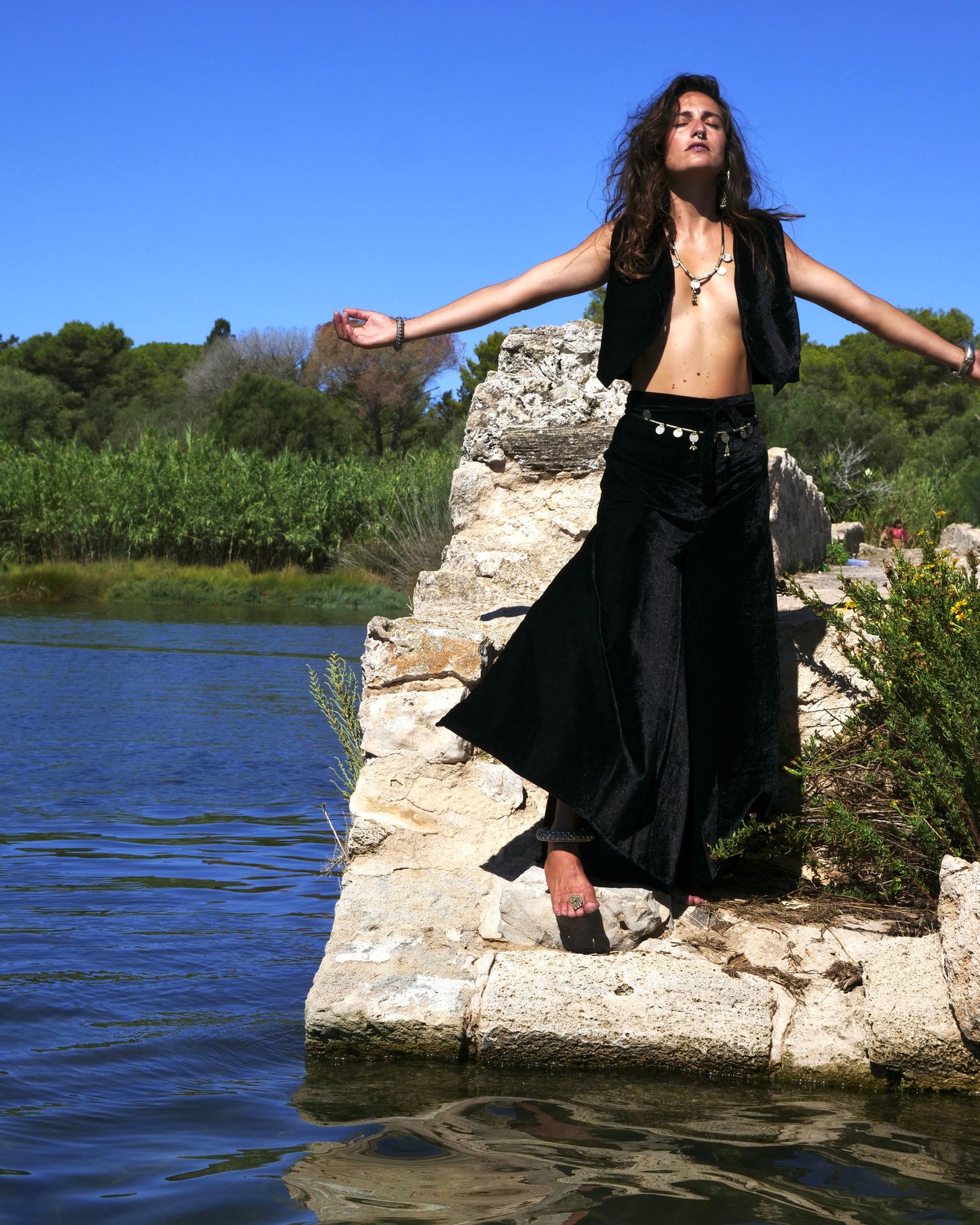 Set Pantapareo&Gilet in velluto Black