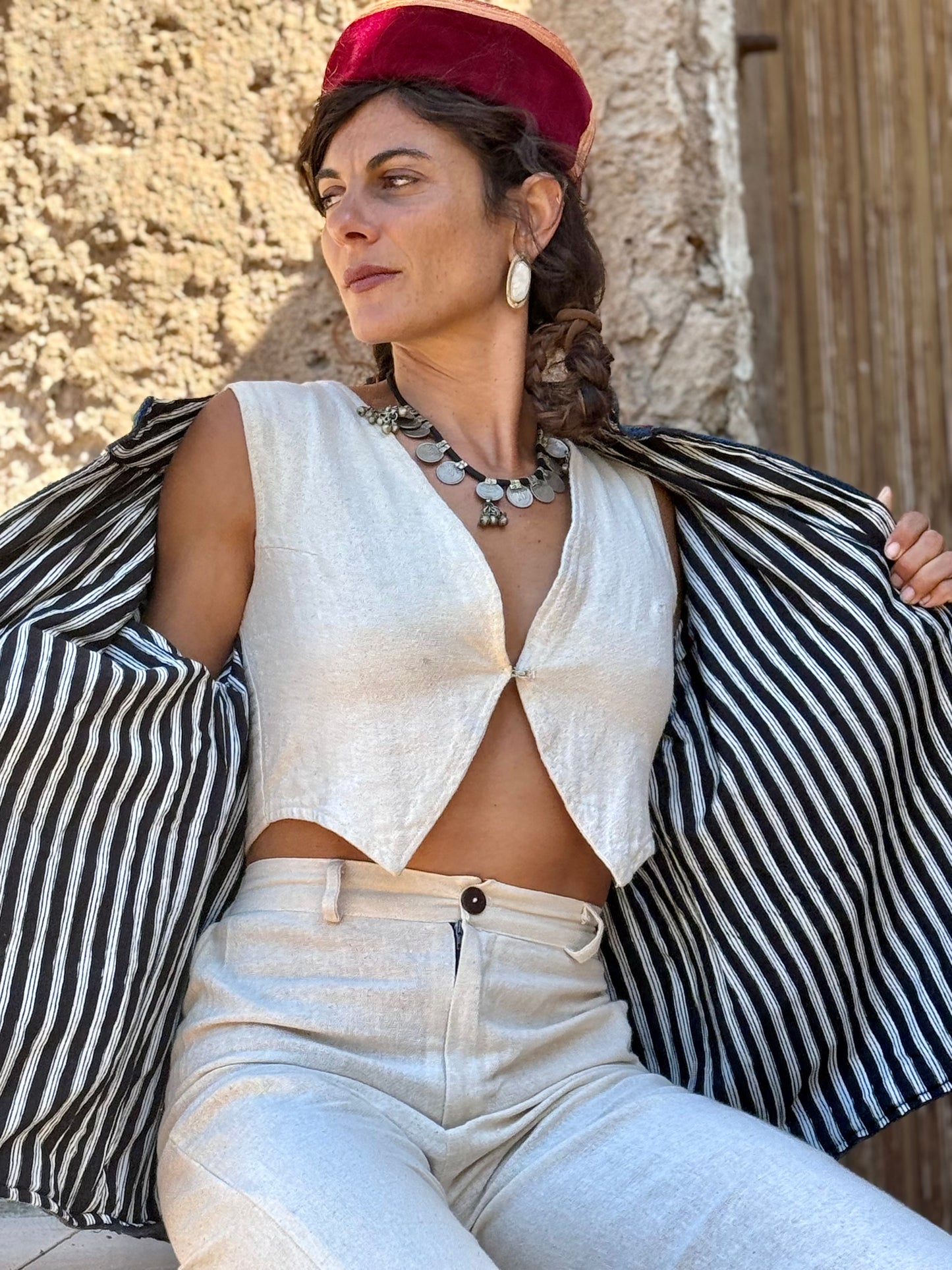 Set pantalone a palazzo e gilet