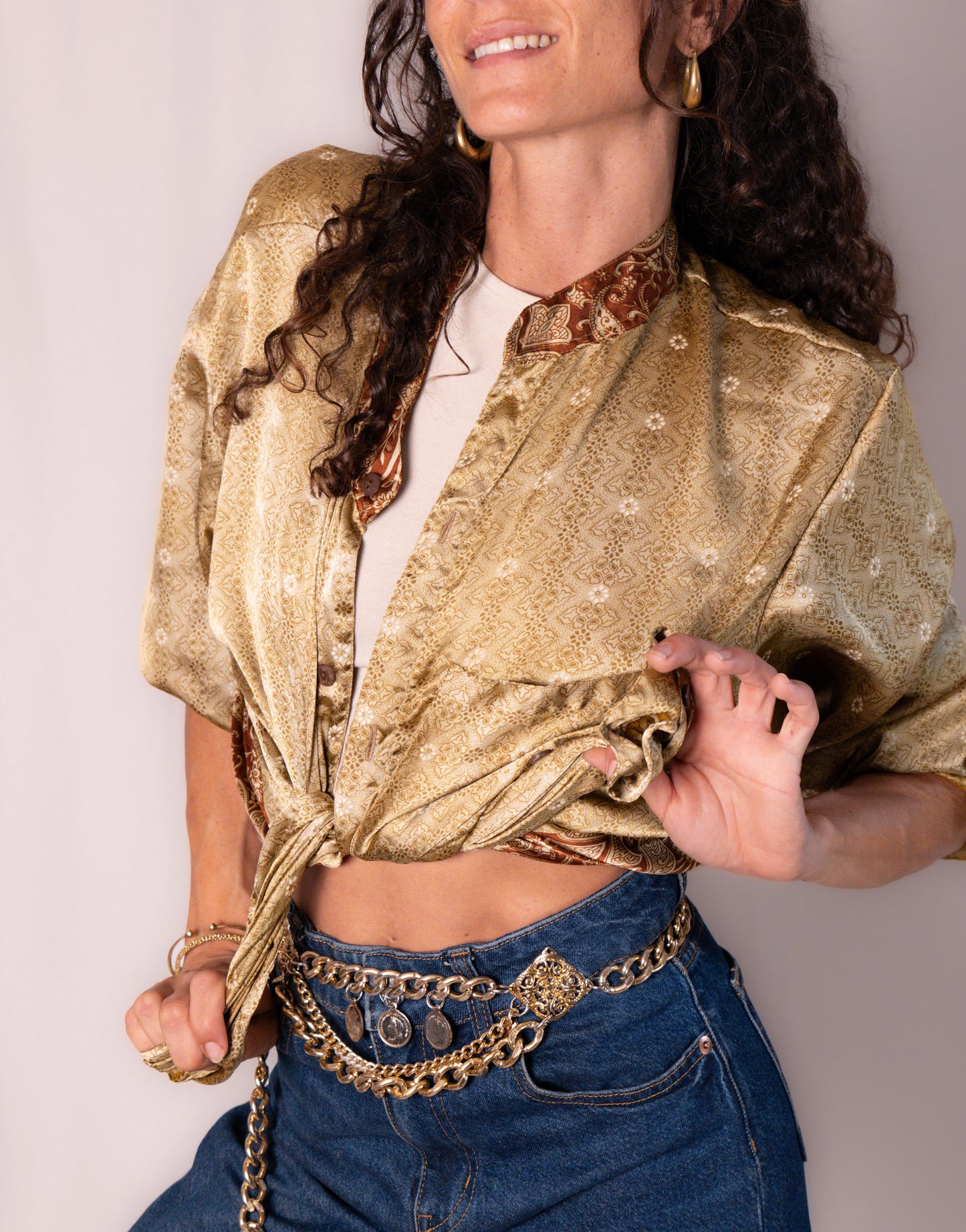 Camicia Golden - seta indiana L