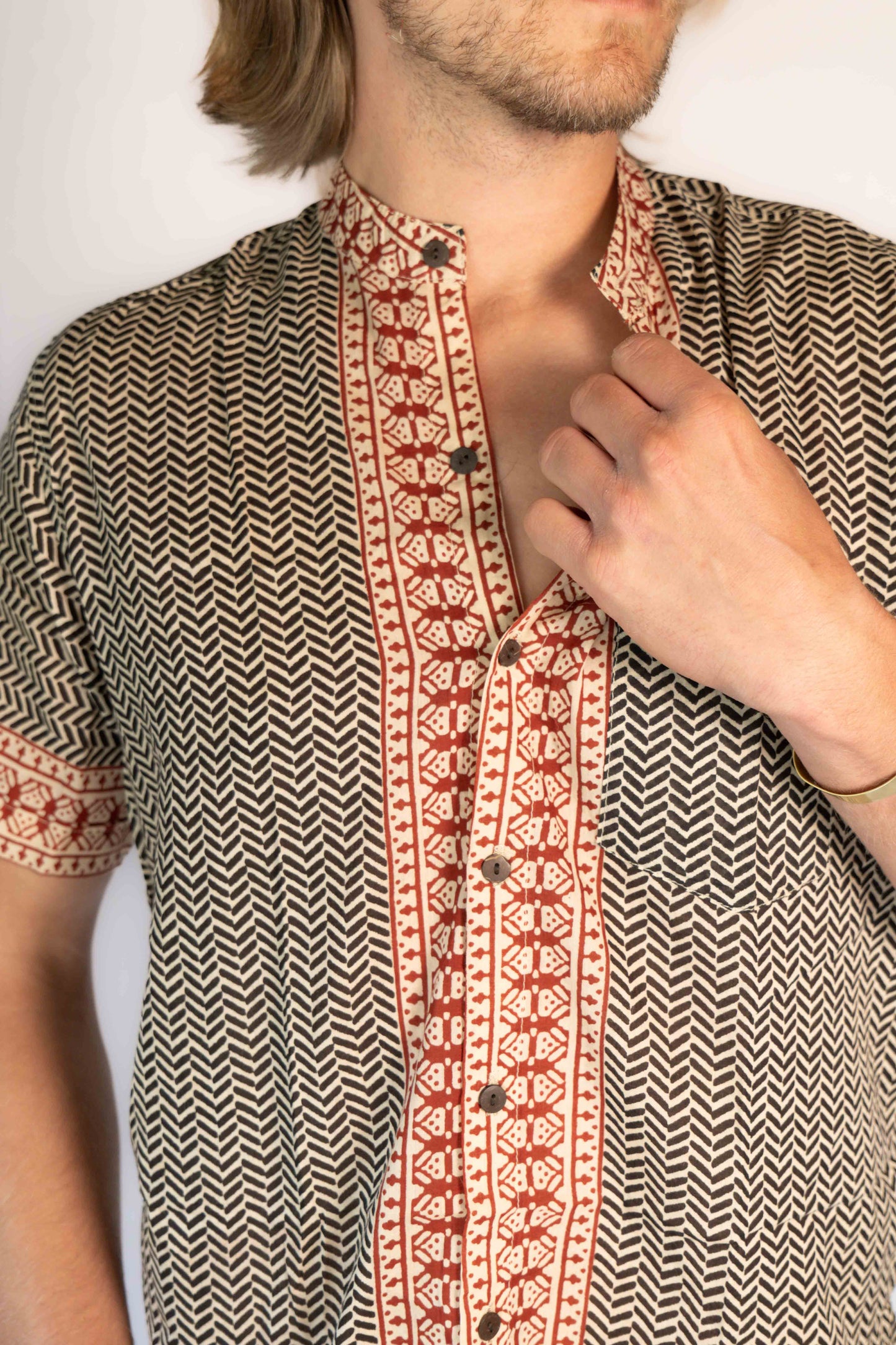 Block print cotton shirt