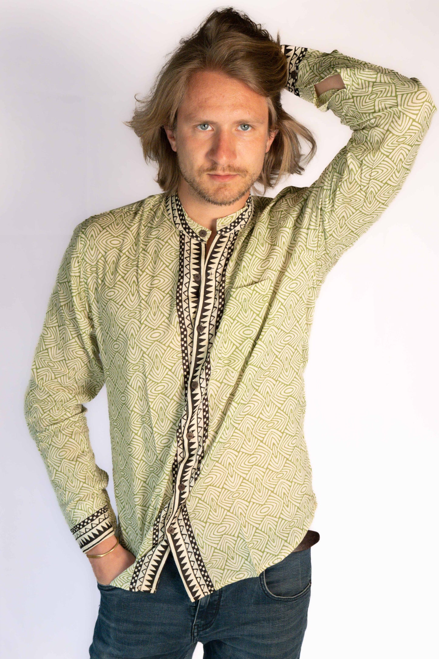 Block print cotton shirt