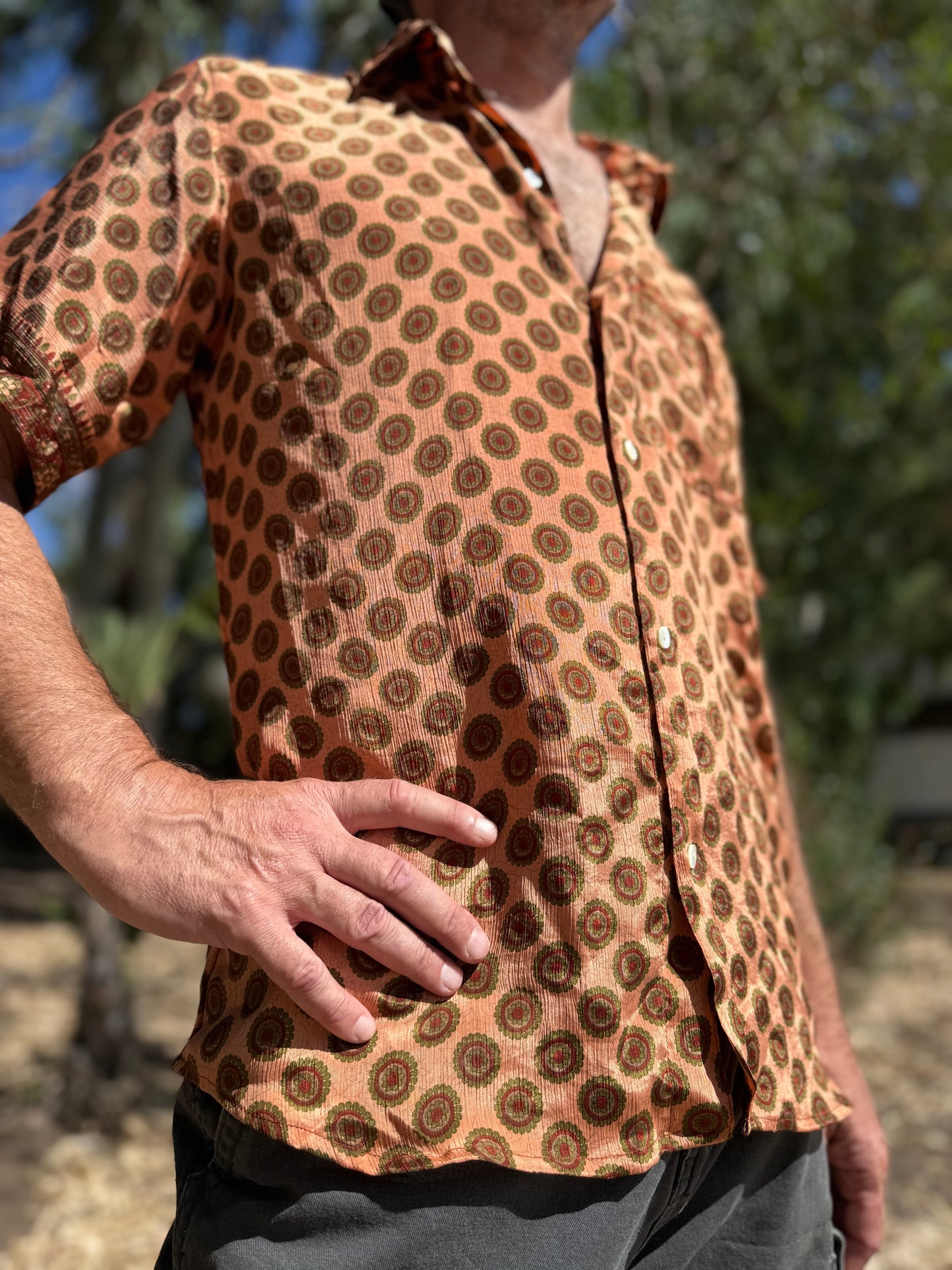 Camicia Salmon Rose - seta indiana L