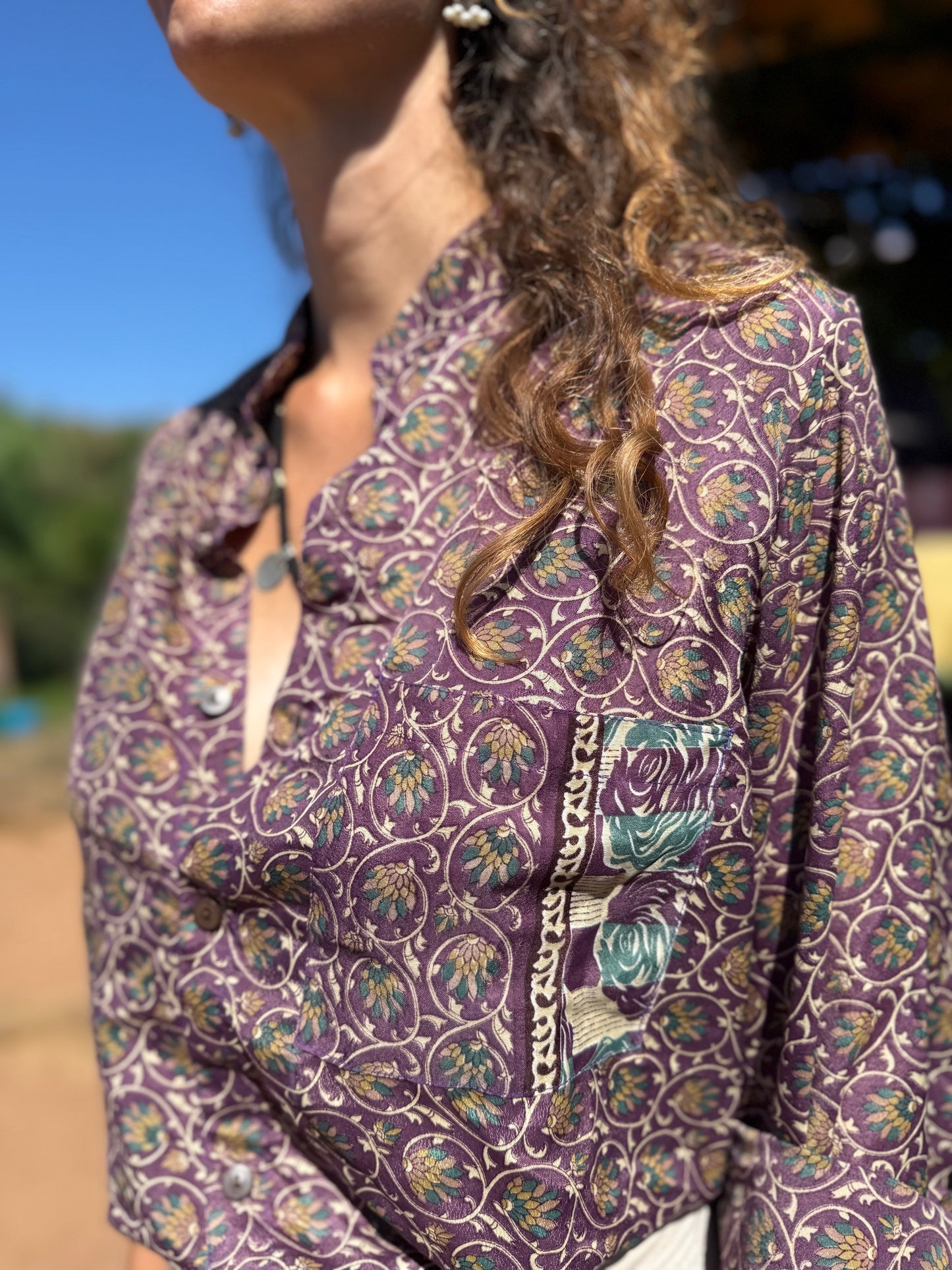 Camicia Purple - seta indiana M