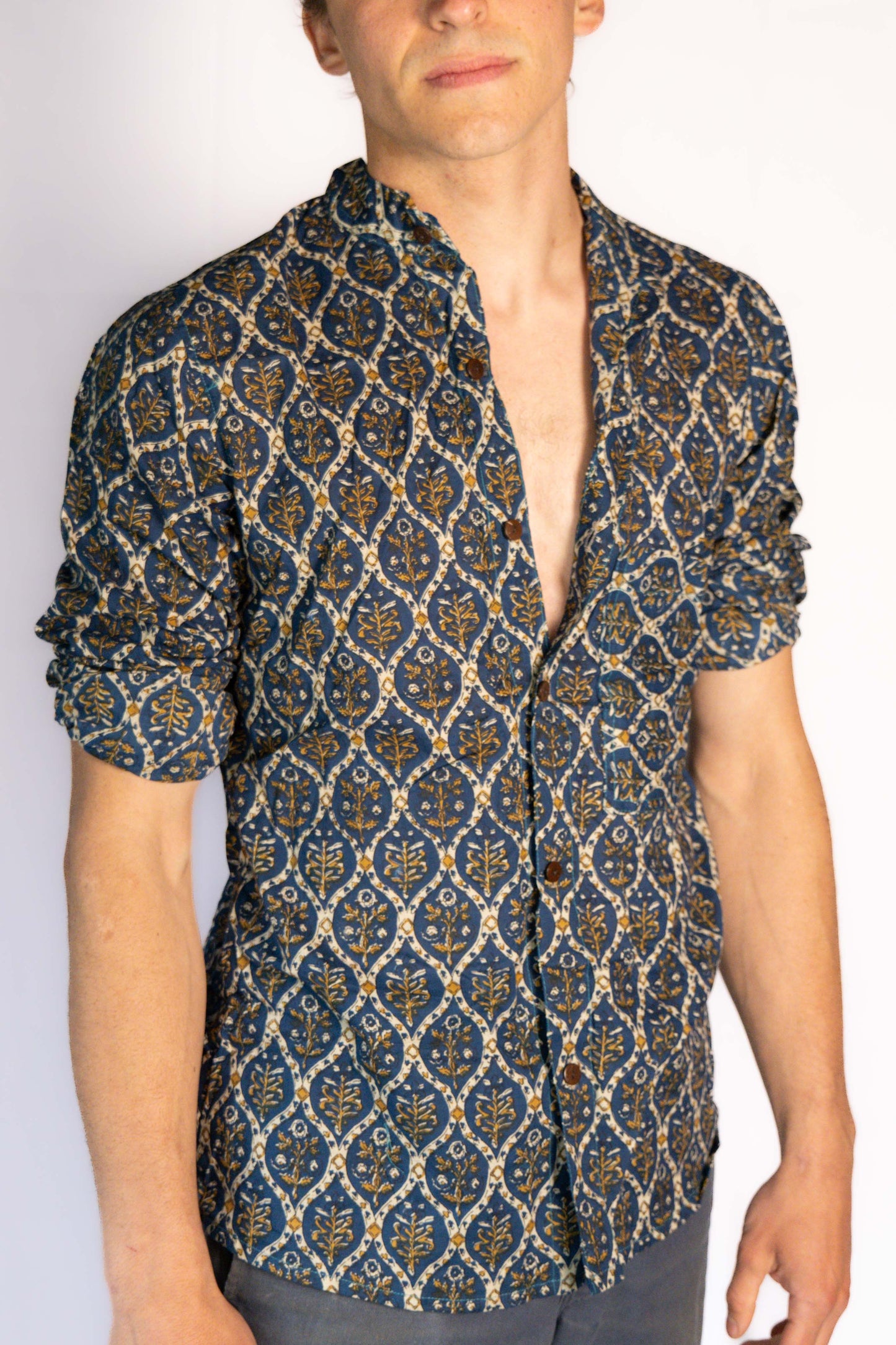 Block print cotton shirt