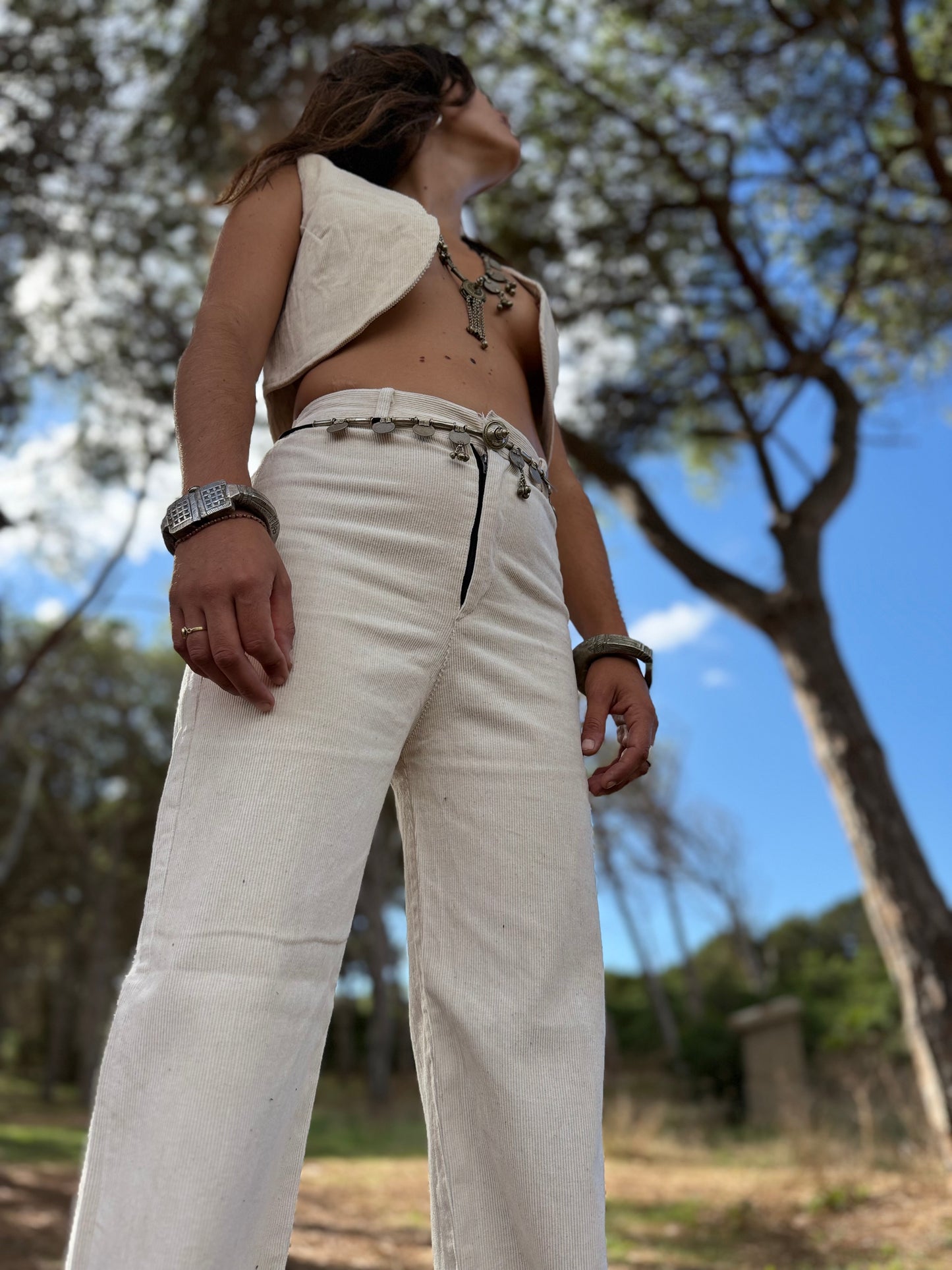 Set pantalone e gilet in costa di velluto