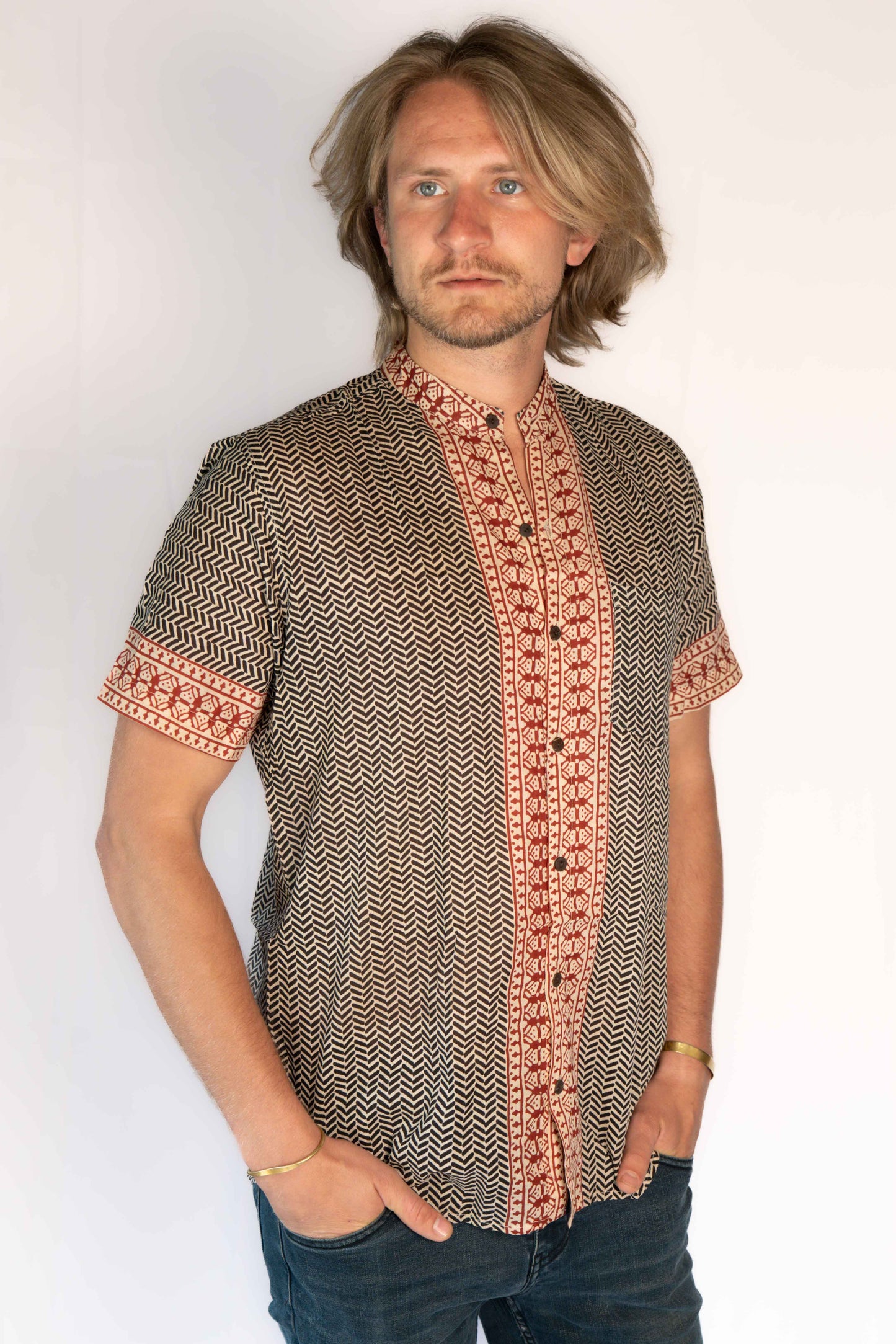 Block print cotton shirt