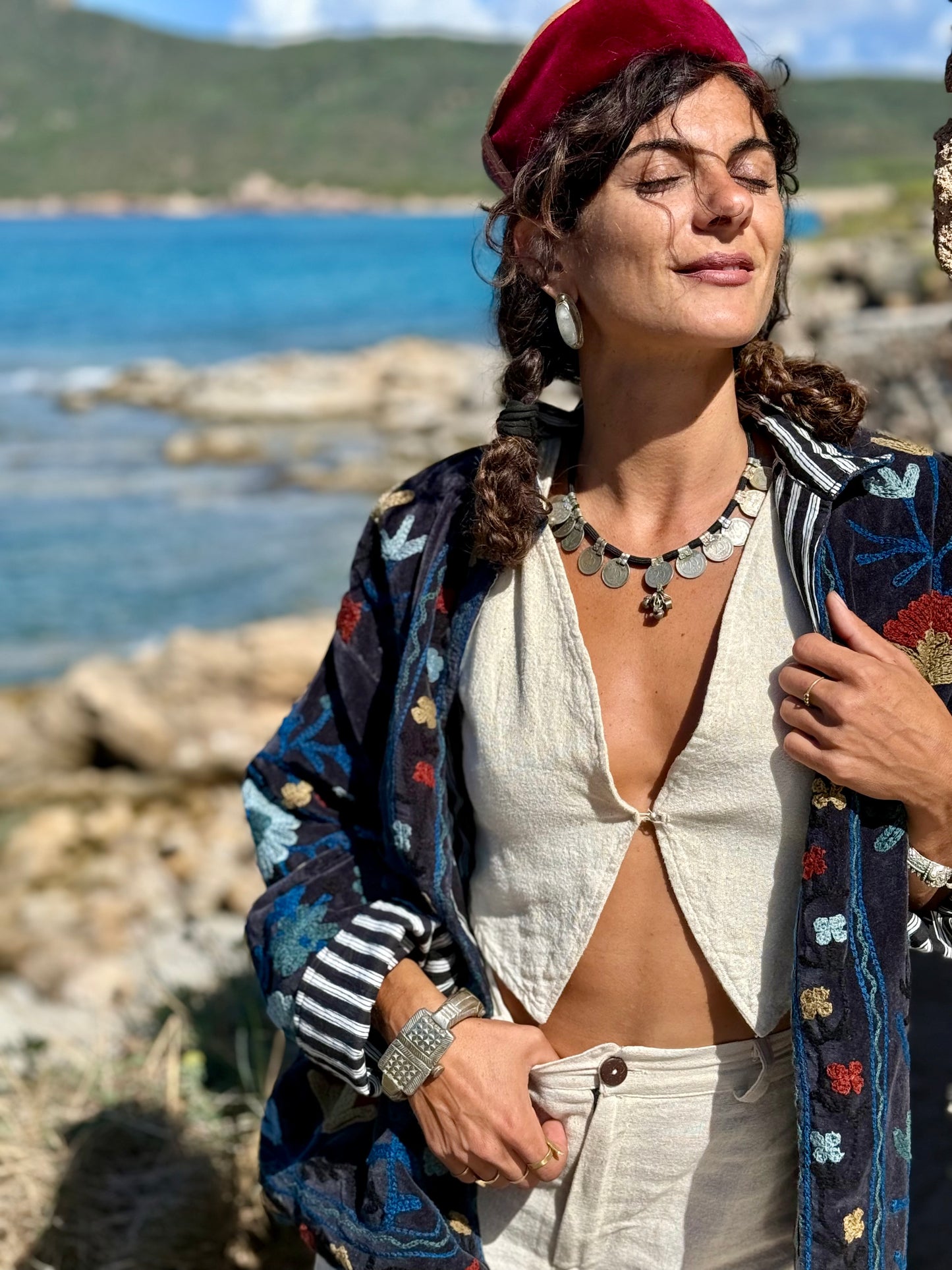 Giacca in velluto ricamato