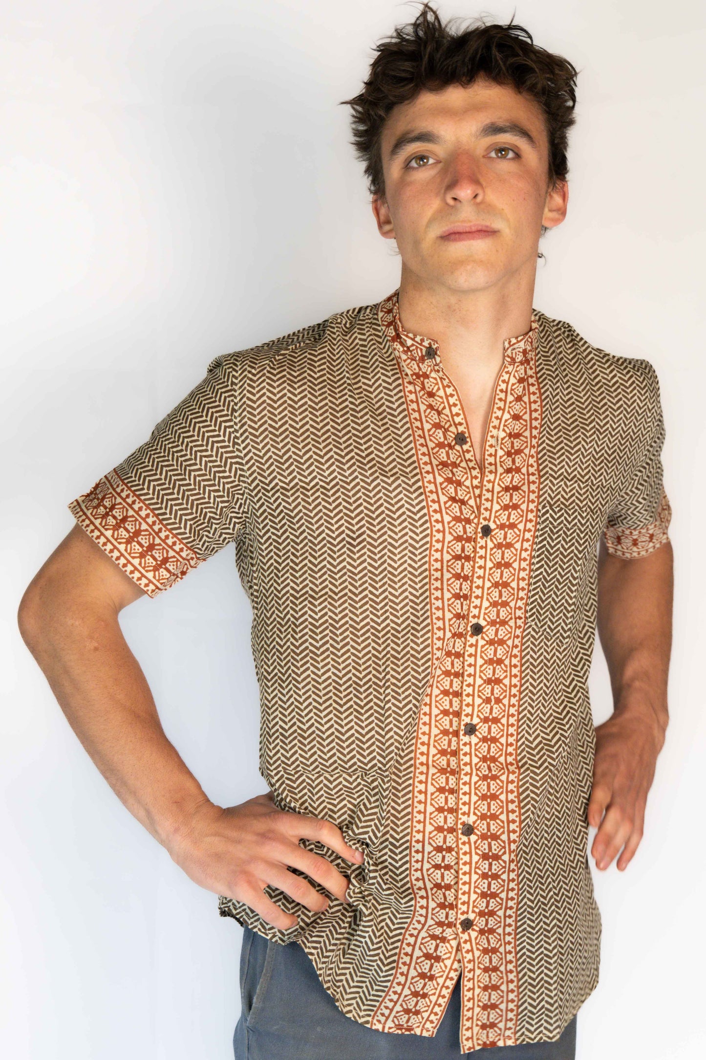 Block print cotton shirt