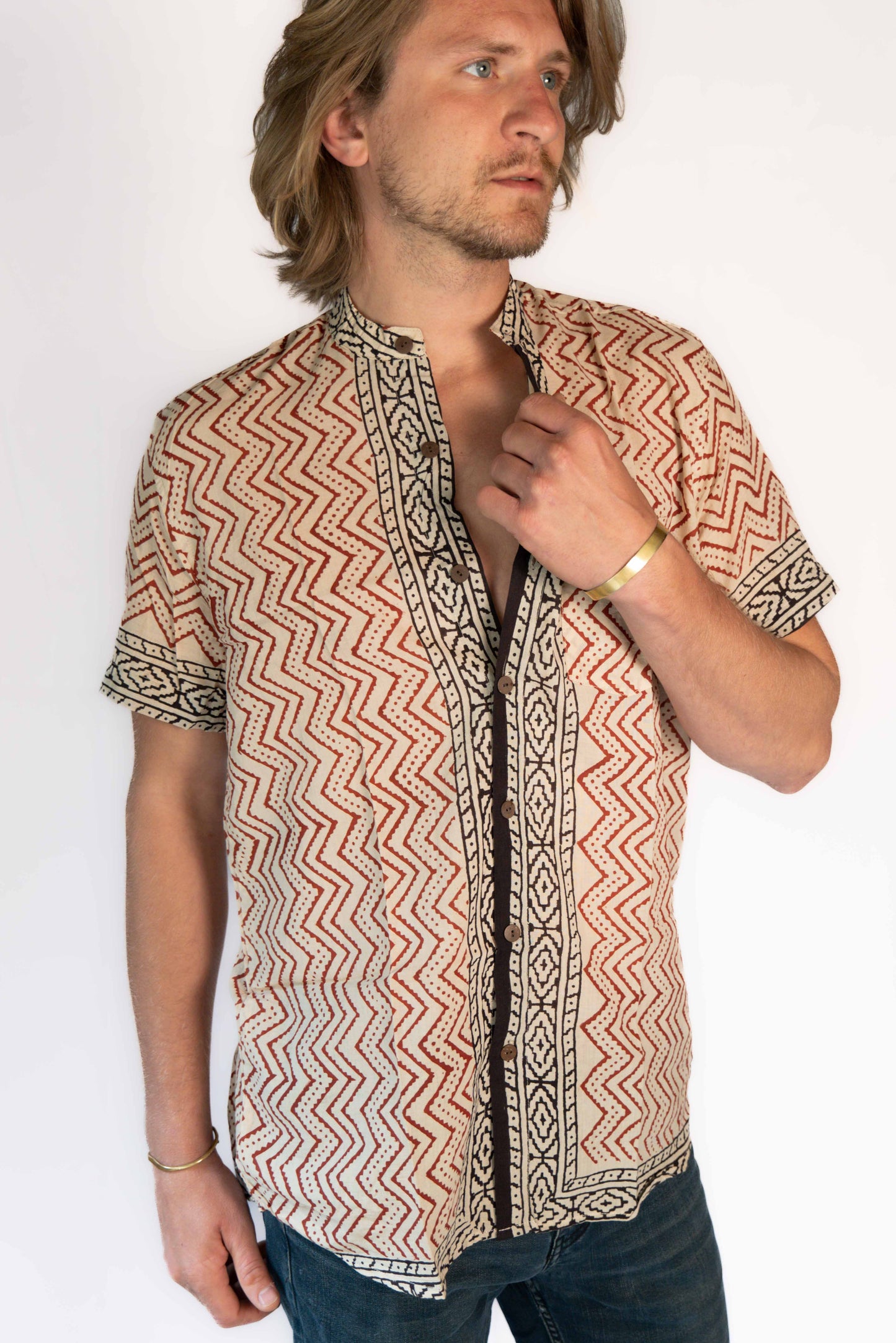 Block print cotton shirt