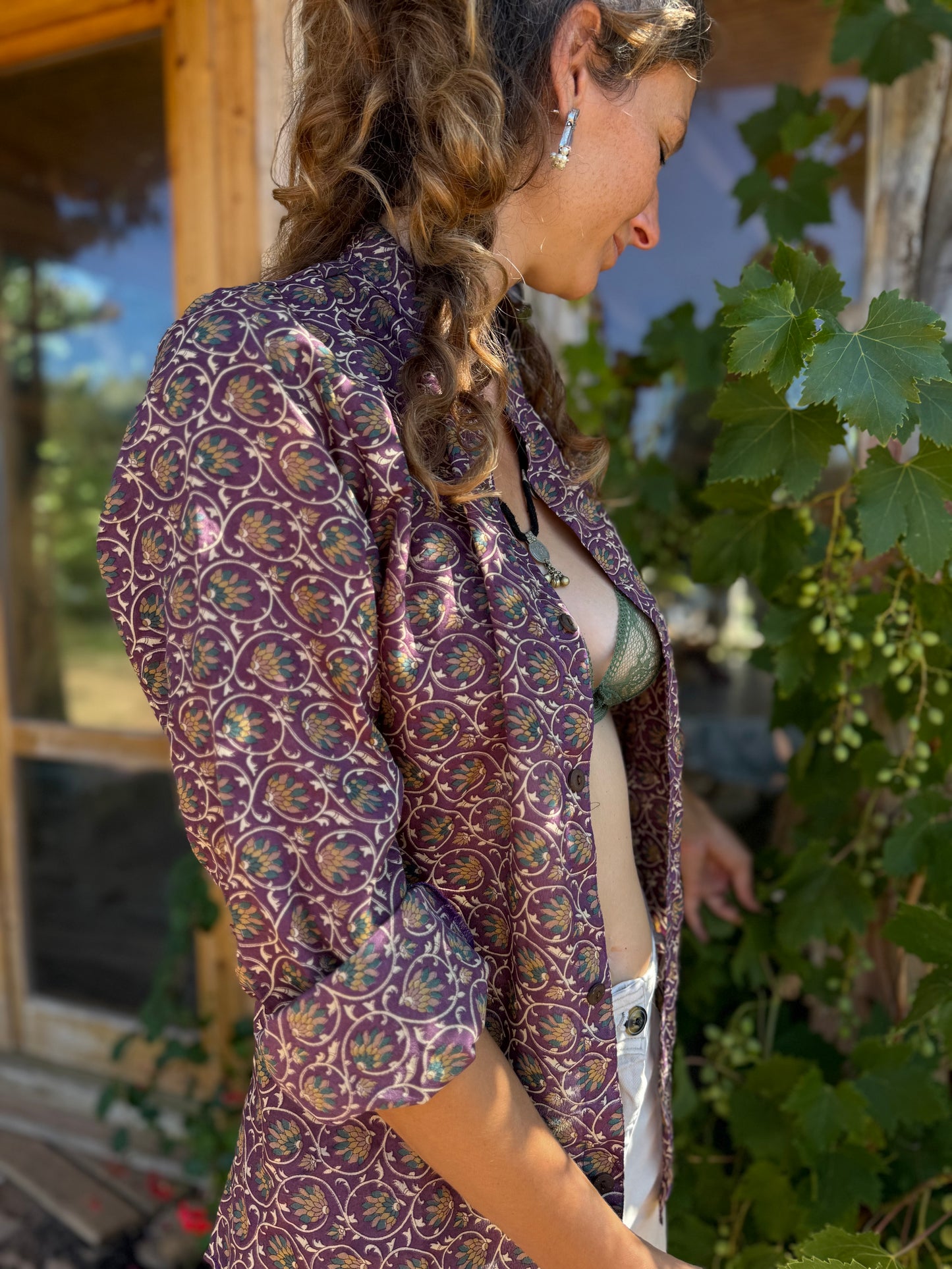 Camicia Purple - seta indiana M