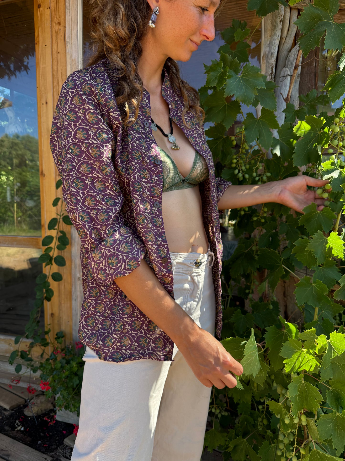 Camicia Purple - seta indiana M