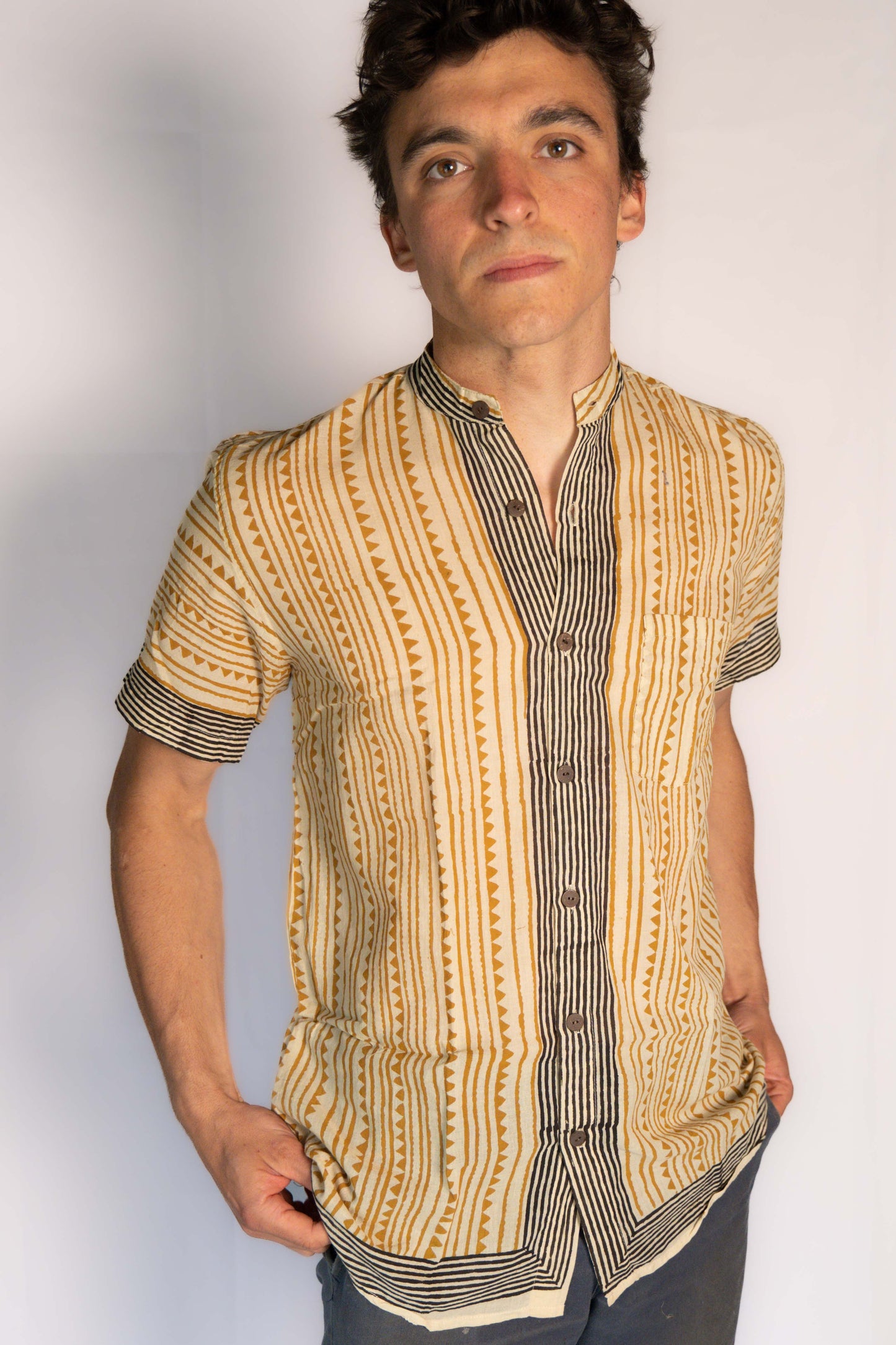 Block print cotton shirt