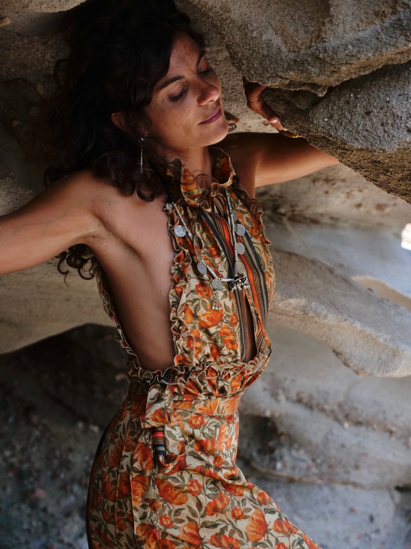 SET Floreale - gonna e body seta indiana