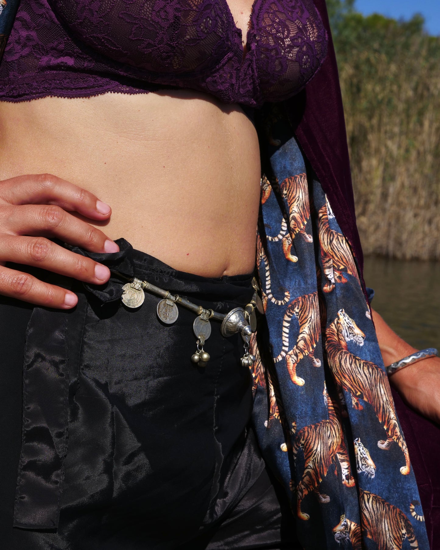 Kimono in Velluto - Purple Tiger