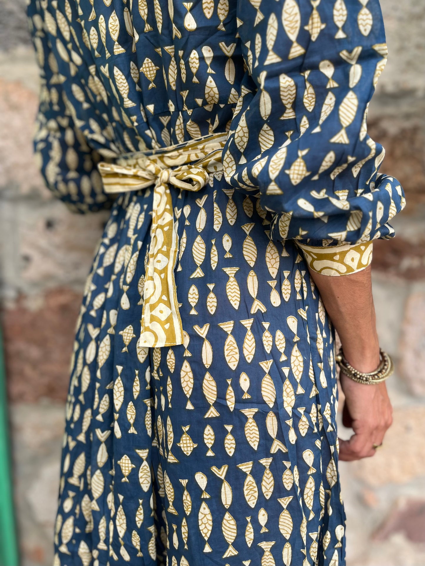 Chemisier in cotone blu