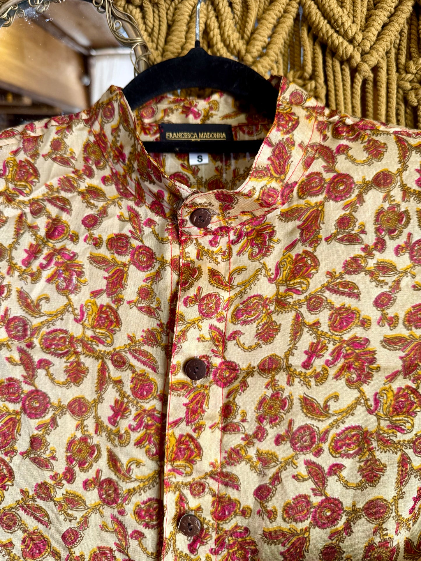 Camicia collo Mao- seta indiana S