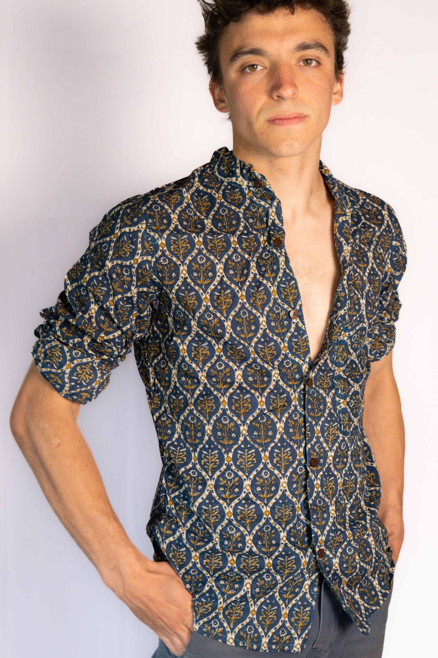 Block print cotton shirt