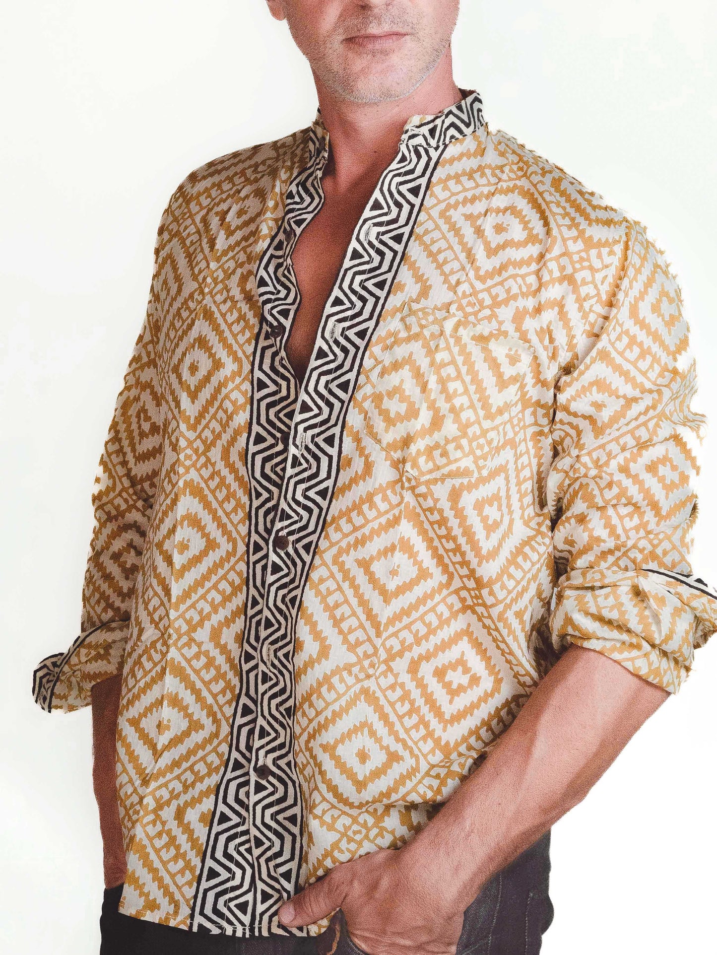 Sand block print shirt