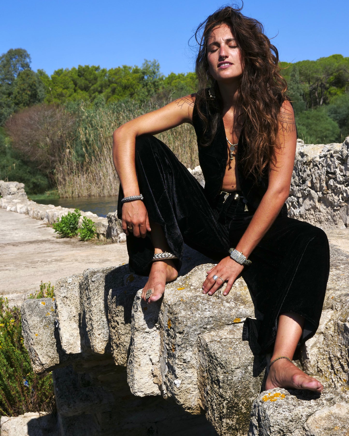 Set Pantapareo&Gilet in velluto Black