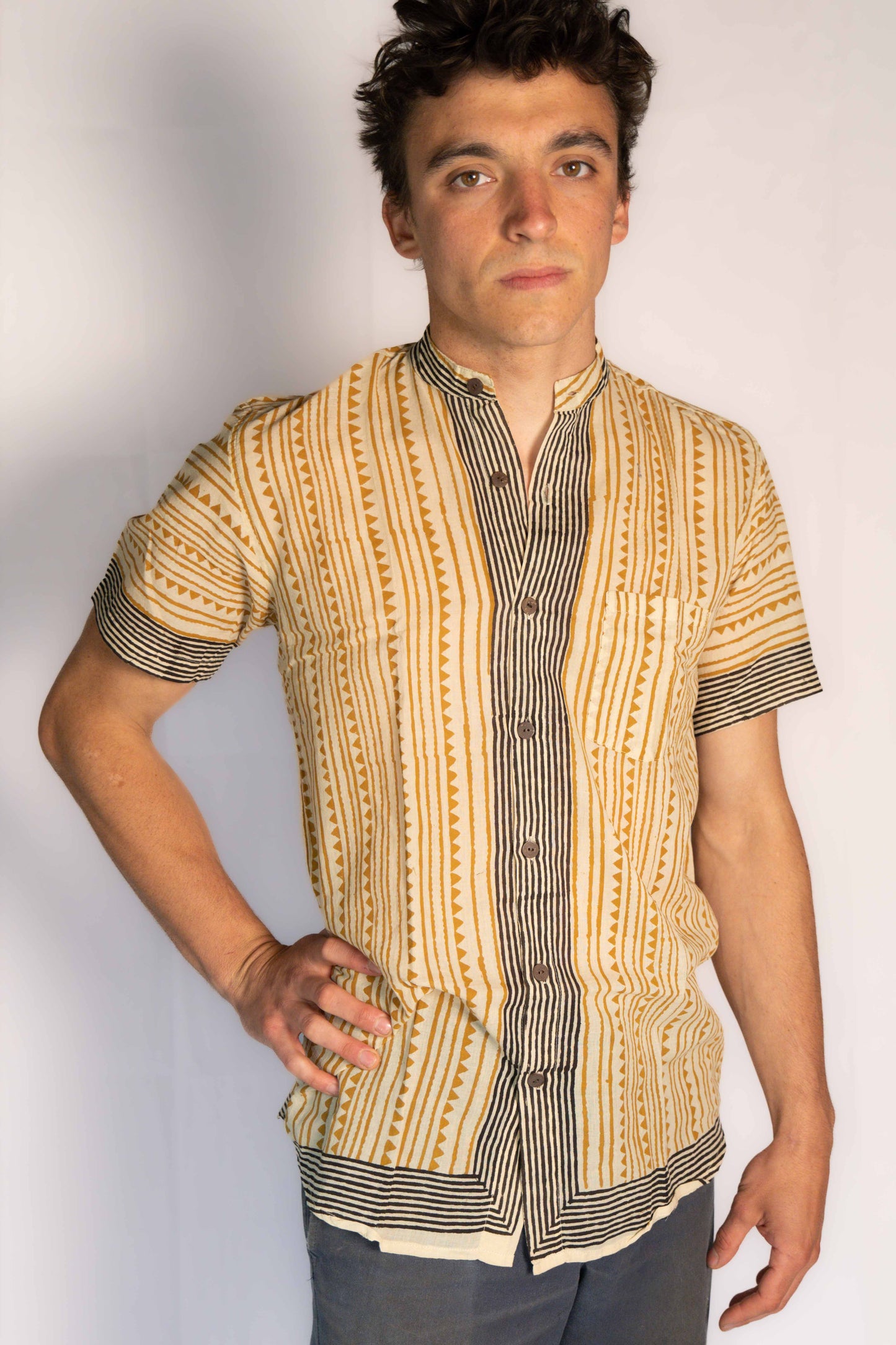 Block print cotton shirt