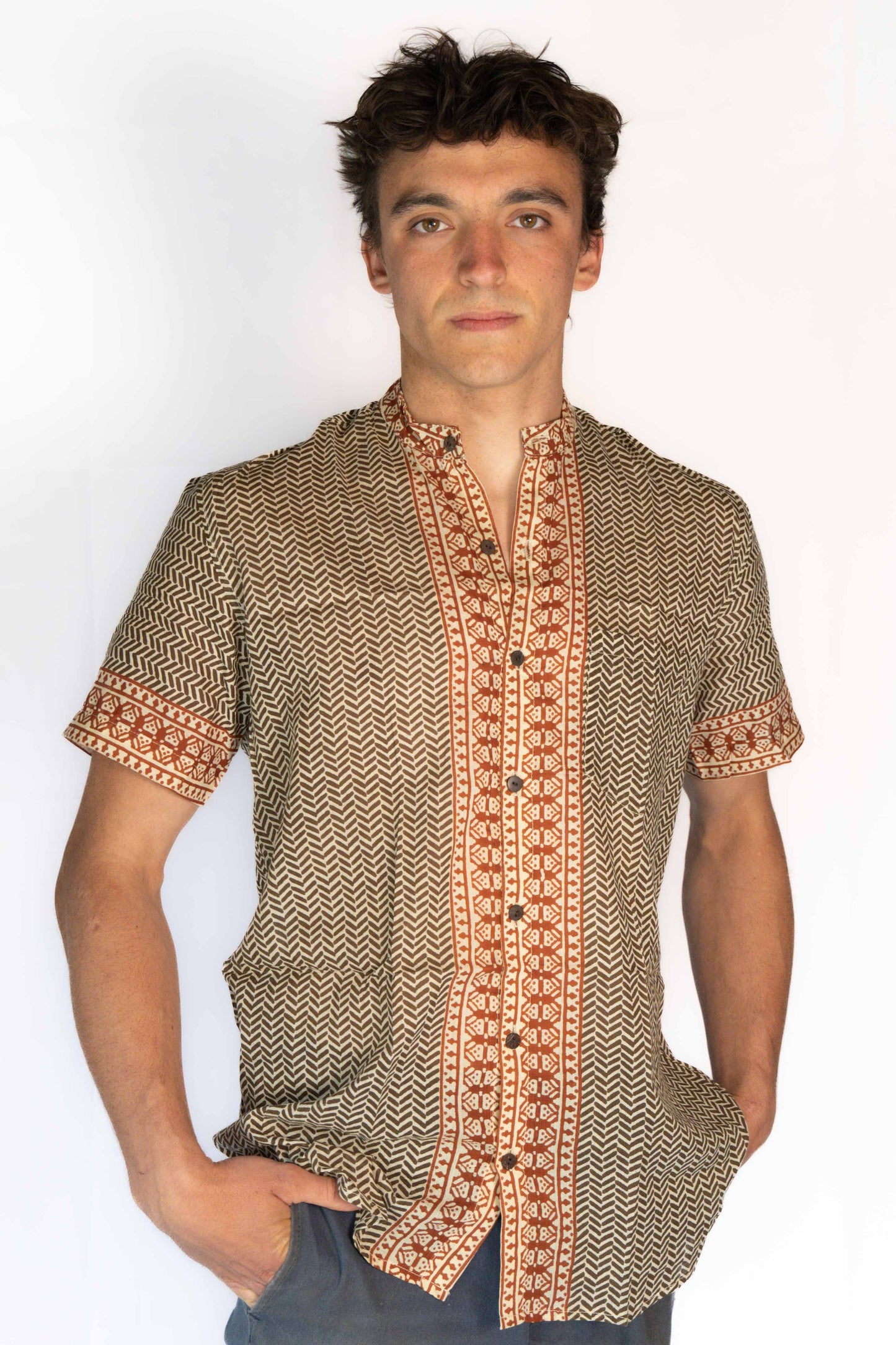 Block print cotton shirt