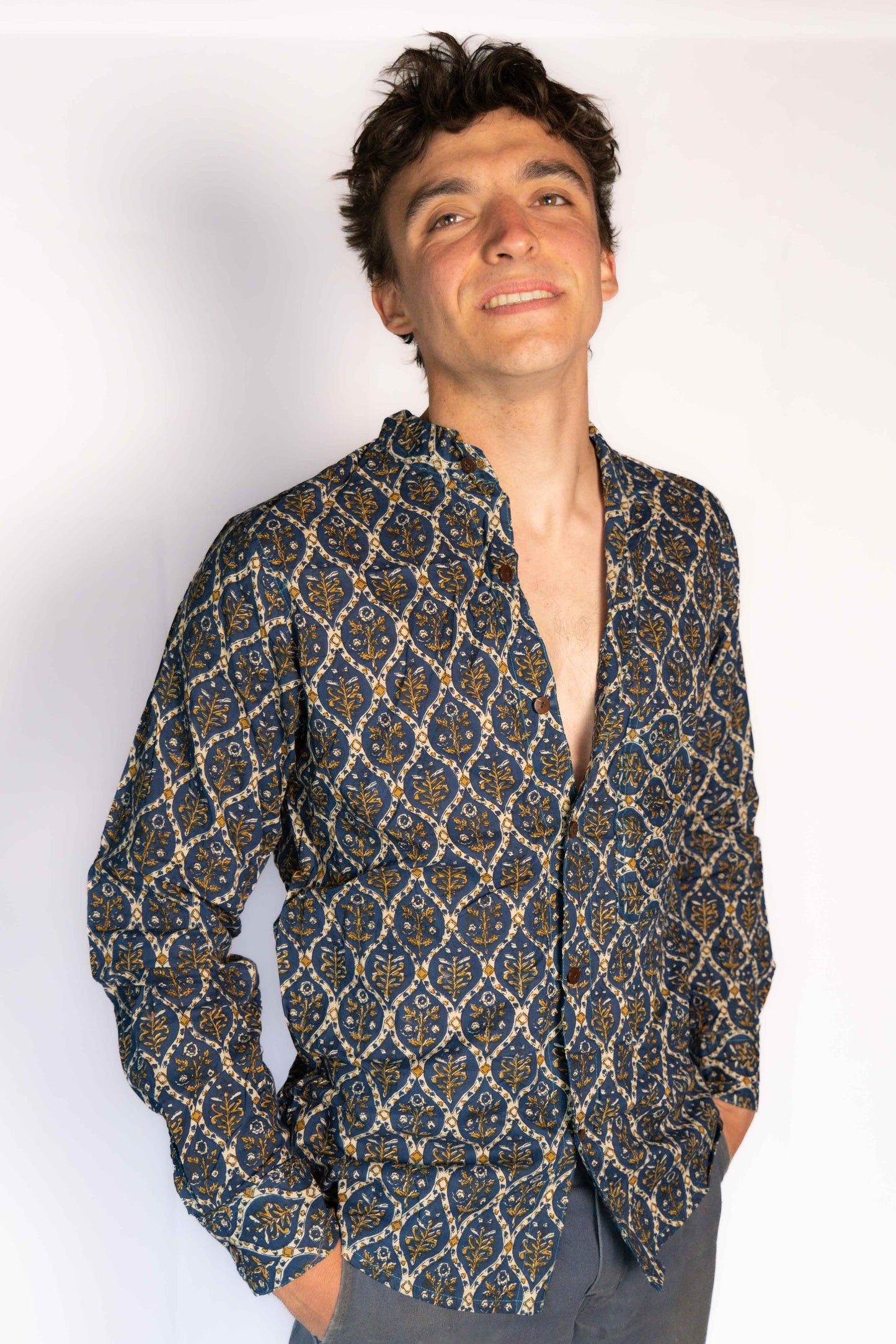 Block print cotton shirt
