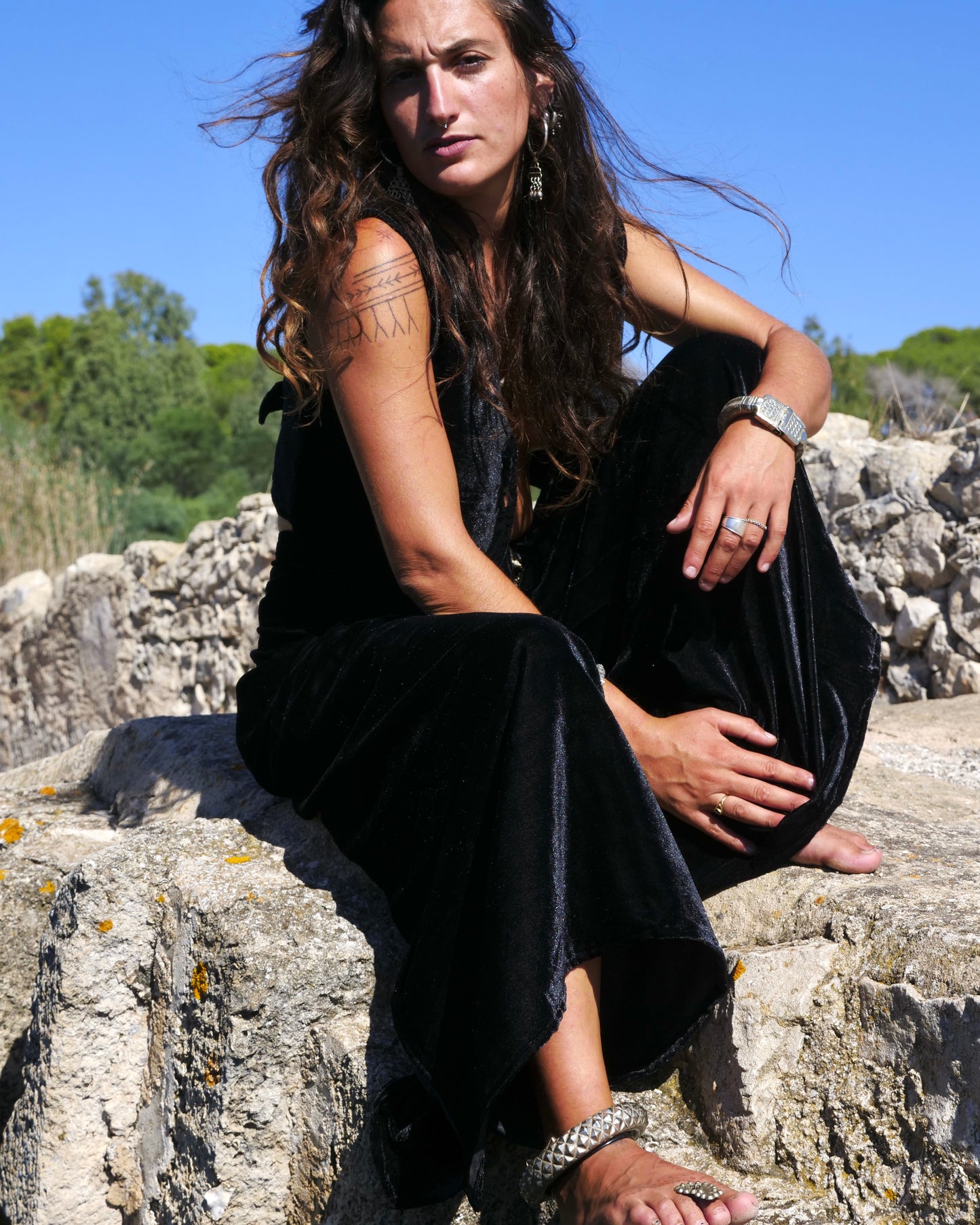 Set Pantapareo&Gilet in velluto Black