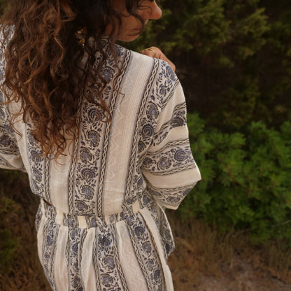 Bermuda in cotone -pantaloncino blockprint