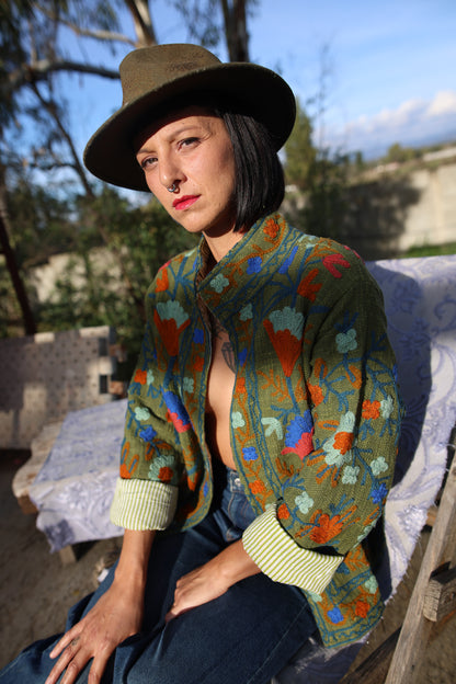 Giacca in velluto ricamato