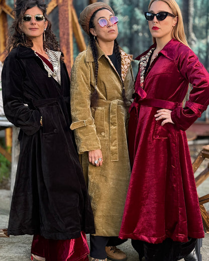 Trench in Velluto - Red Sabah