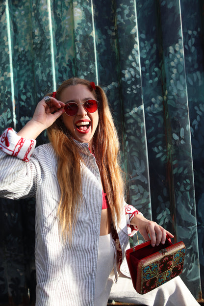 Giacca in velluto ricamato