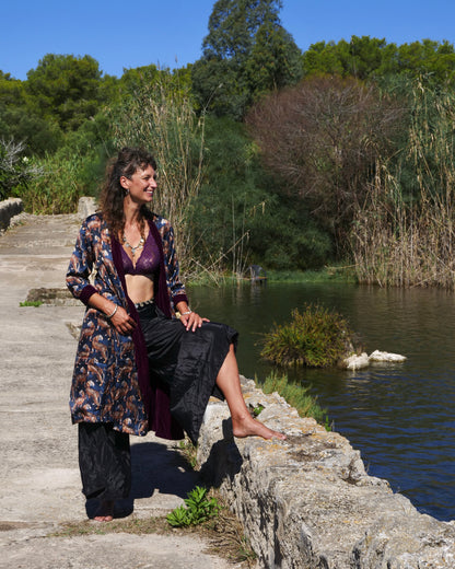 Kimono in Velluto - Purple Tiger