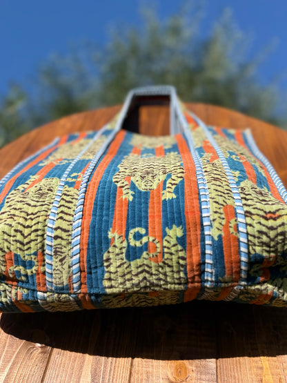 Borsa in velluto Tiger