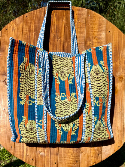 Borsa in velluto Tiger