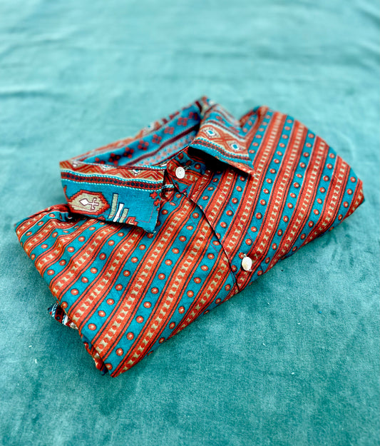 Camicia Terra Cotta - seta indiana XL