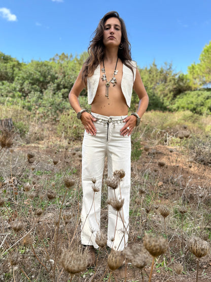 Set pantalone e gilet in costa di velluto