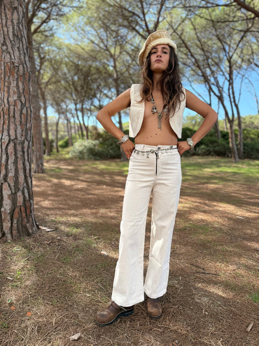 Set pantalone e gilet in costa di velluto
