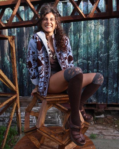 Giacca in velluto ricamato