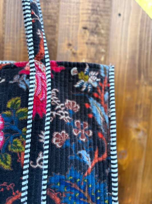 Borsa in velluto Floreale