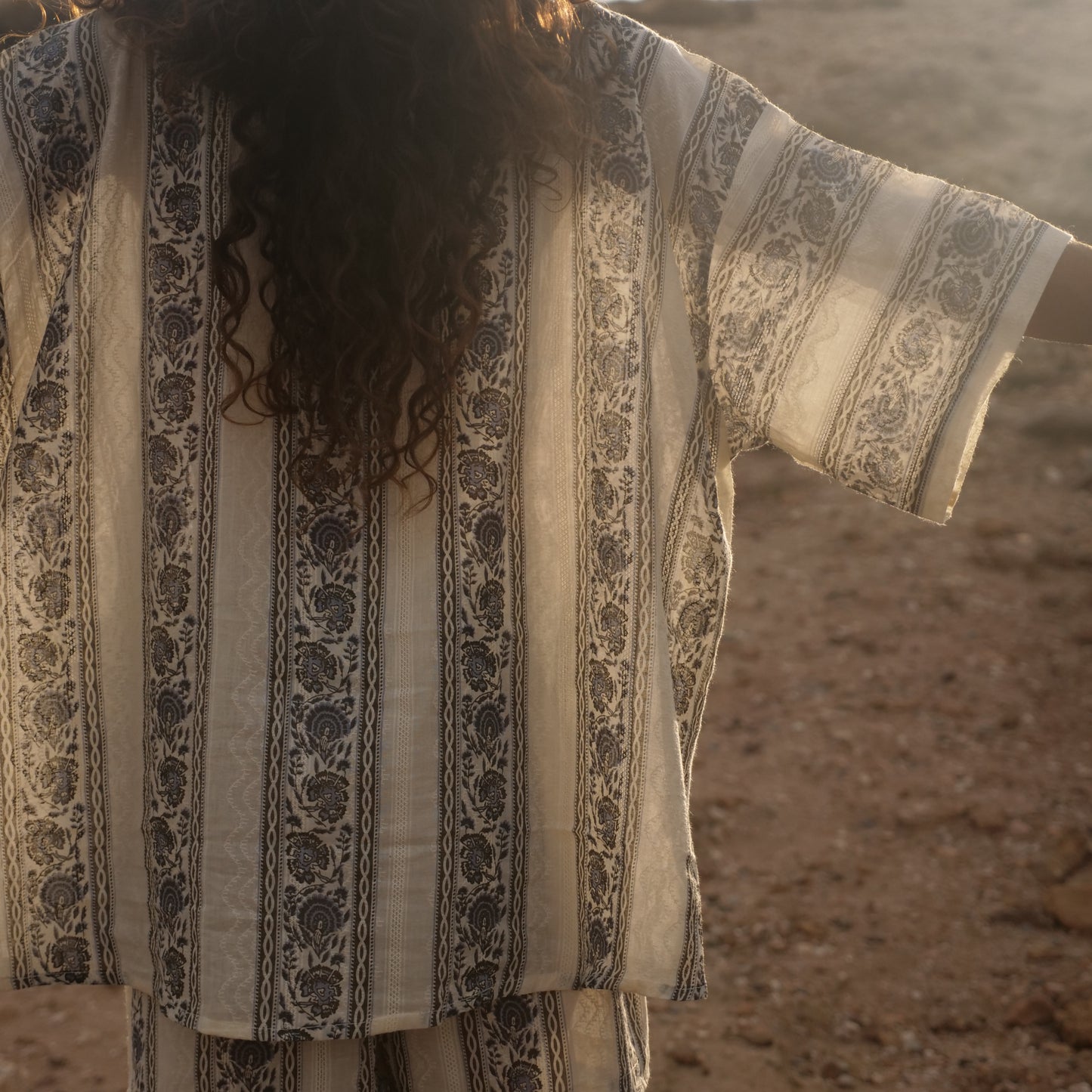 Camicia Oversize cotone block print - Unisex
