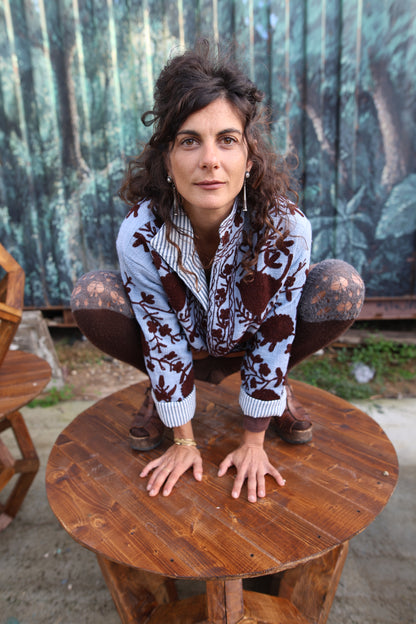 Giacca in velluto ricamato