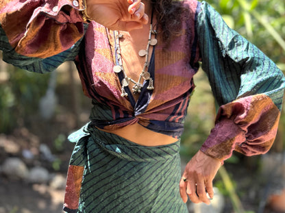Set Violet - Gonna e tie top a portafoglio