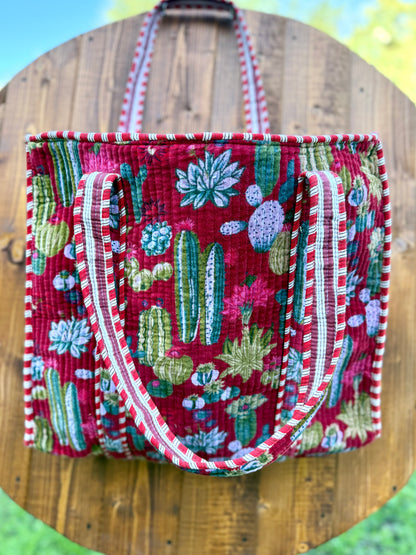 Borsa in velluto Cactus