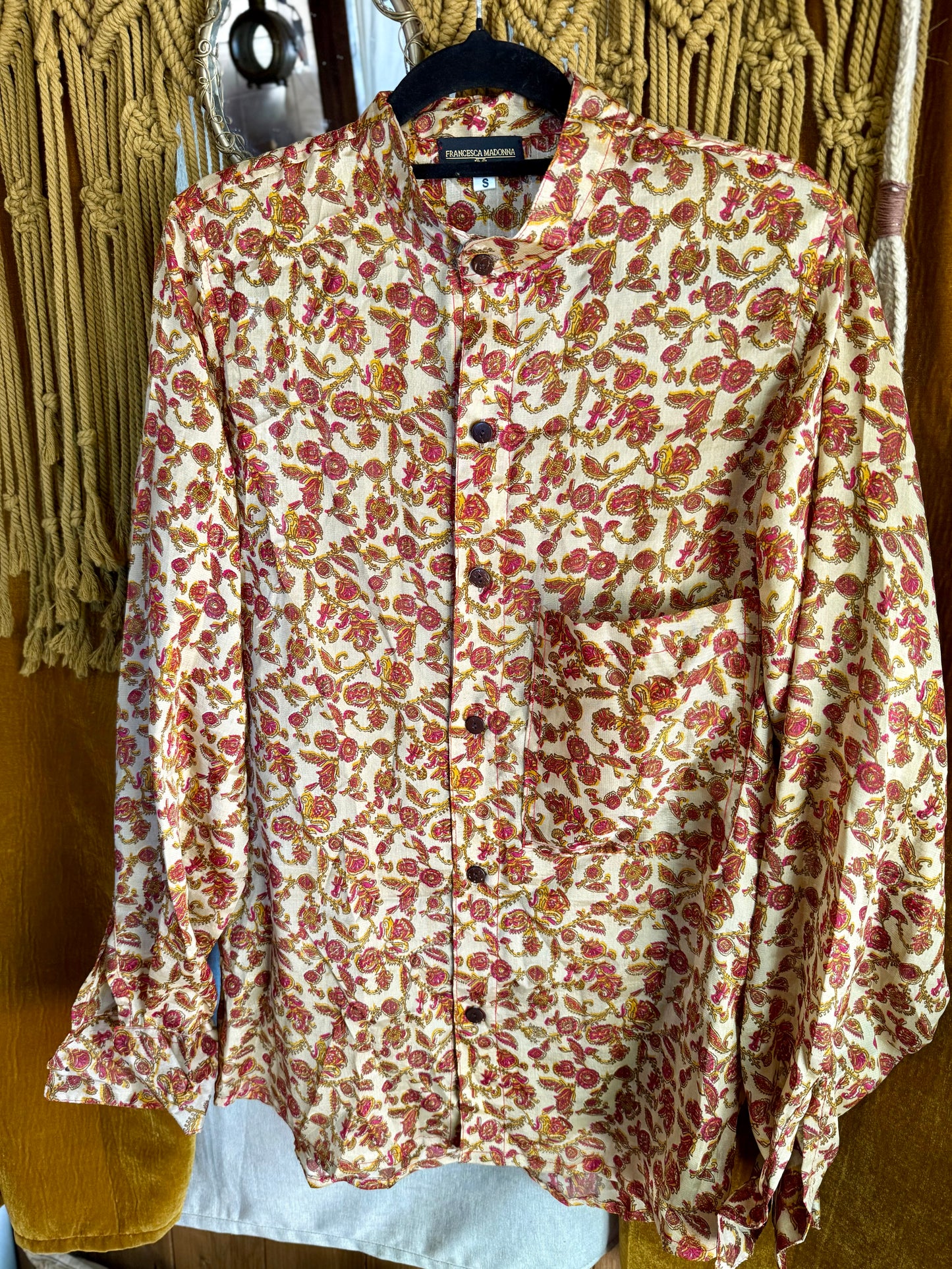 Camicia collo Mao- seta indiana S