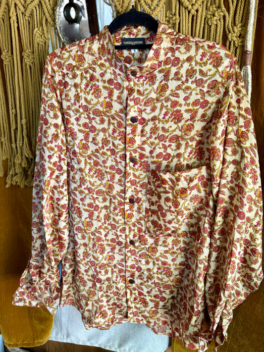 Camicia collo Mao- seta indiana S