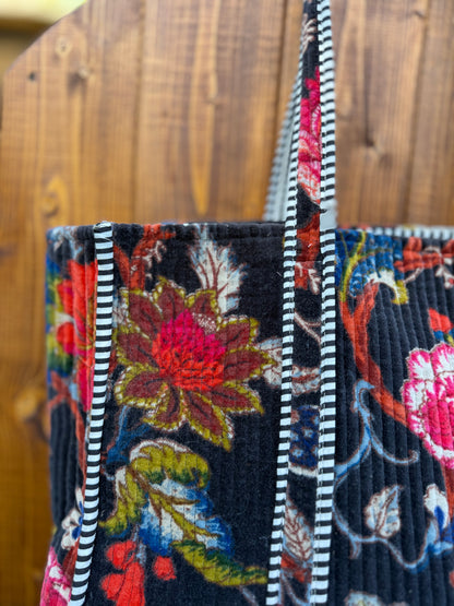 Borsa in velluto Floreale