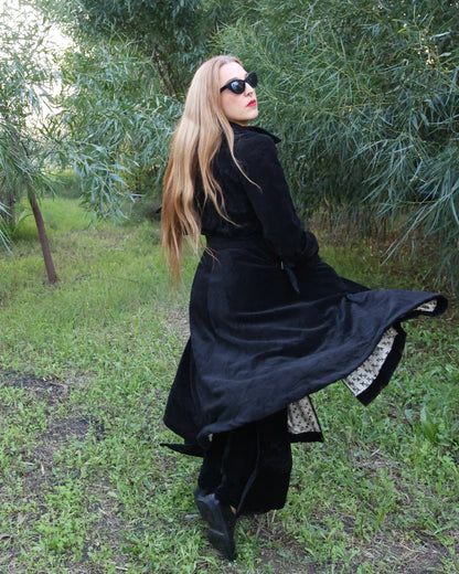 Trench in Velluto - Black Cross