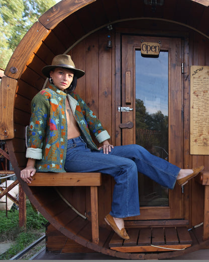 Giacca in velluto ricamato